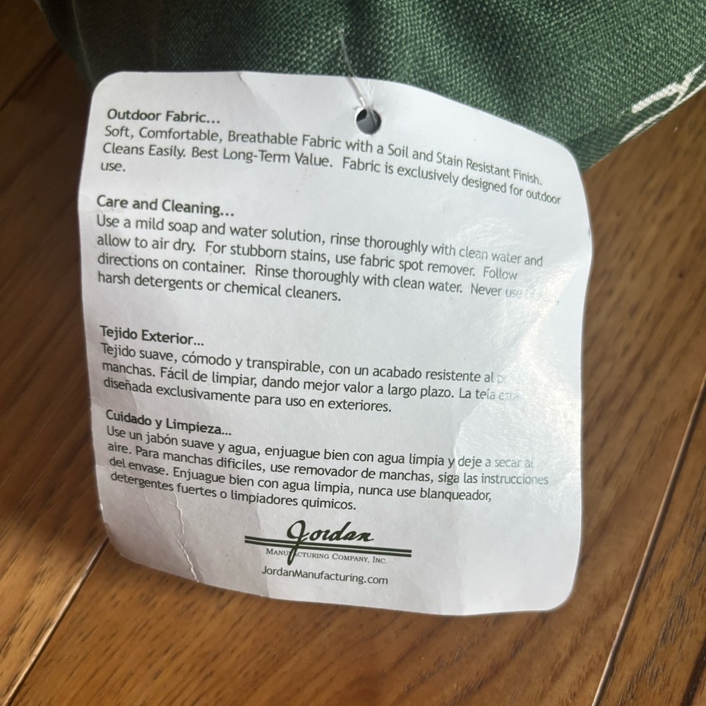 Jordan Green and White Decorative Pillow - Picture 3 of 8
